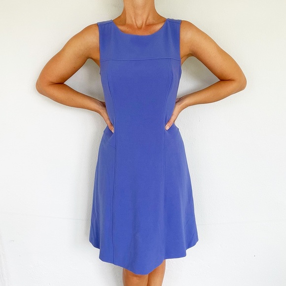 White House Black market purple sleeveless knee length fit & flare dress size 4 - Picture 1 of 13